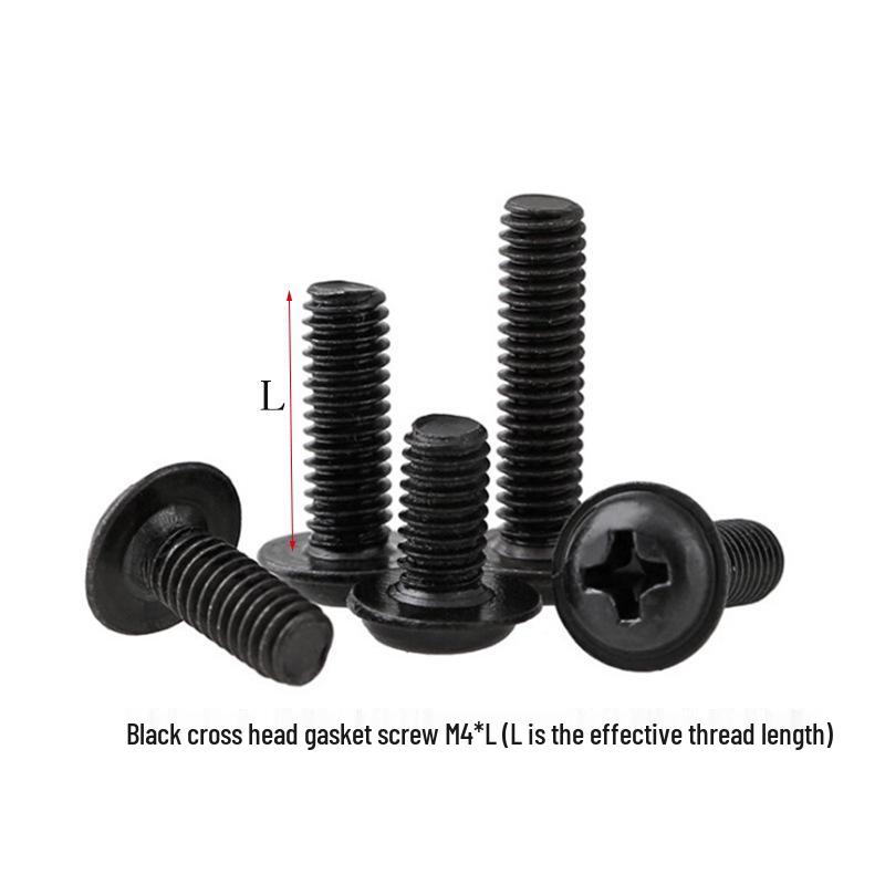 Carbon Steel Electroplated M4 Flat & Round Head Screws with Washers