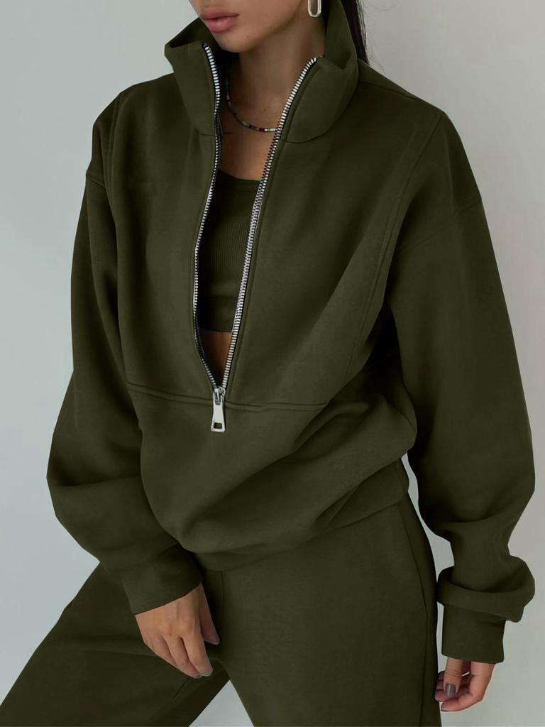 New Autumn Women's Fashion Fleece Casual Sports Outfit Set