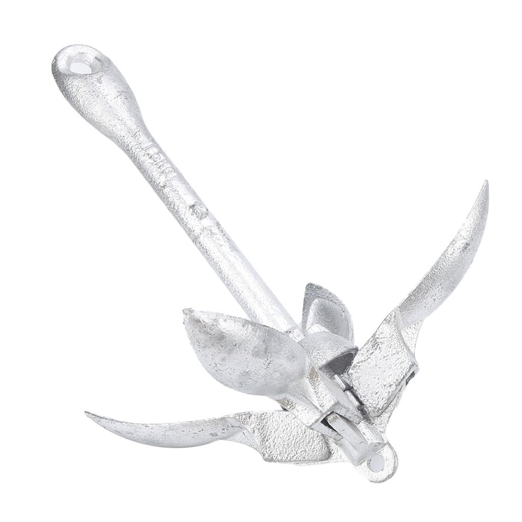 3.3lbs Foldable Grapnel Anchor Stainless Steel Galvanized for Marine Boat Yacht Rafts Canoes Kayaks