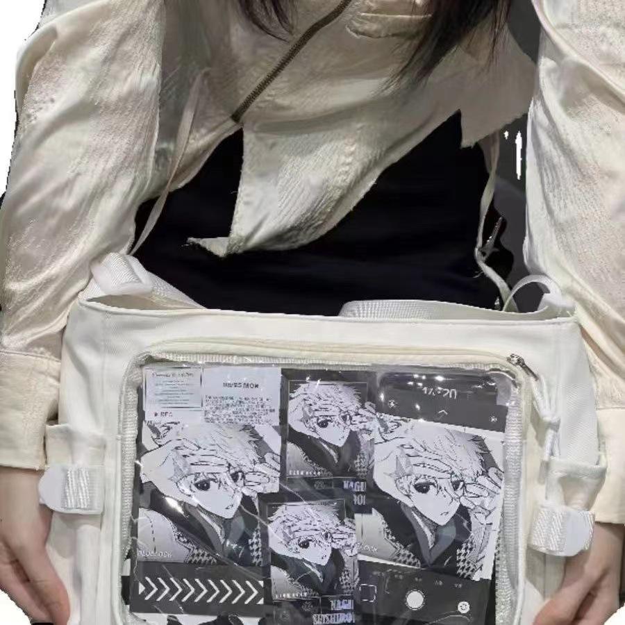 New Japanese Versatile Ita Bag: Large Capacity, Transparent Badge Shoulder Bag for Women