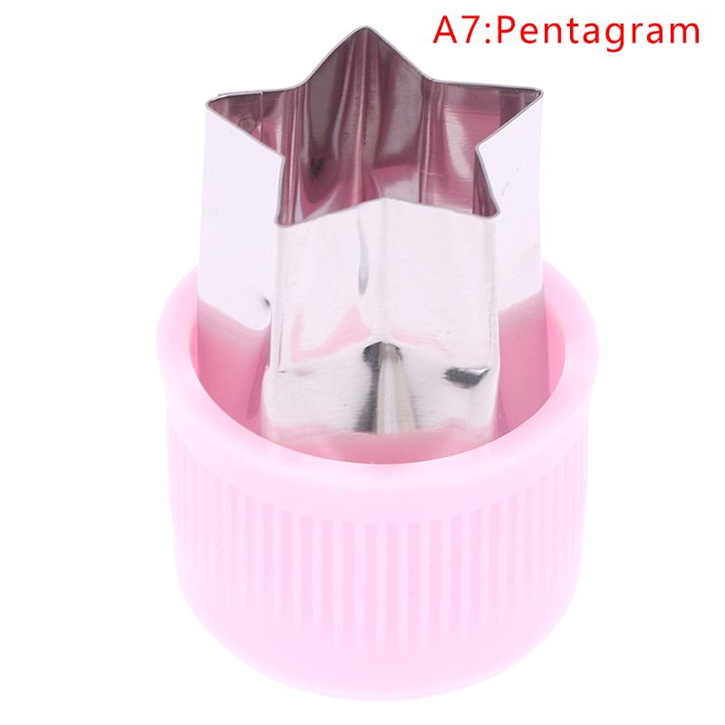 1Pc Various Shapes Vegetables Cutter Plastic Handle Portable Cook Tools Pink Stainless Steel Fruit Cutting Die Kitchen Gadgets