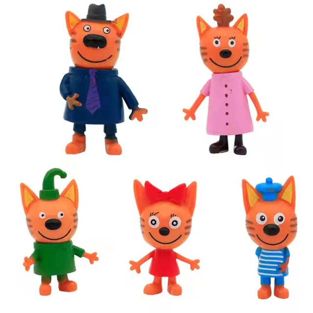 

5Pcs/Set Russian Cartoon Anime 3 Cat Action Figure Toys Happy Kitten TpnkoTa Model Child Christmas Gifts Unique Home Decor