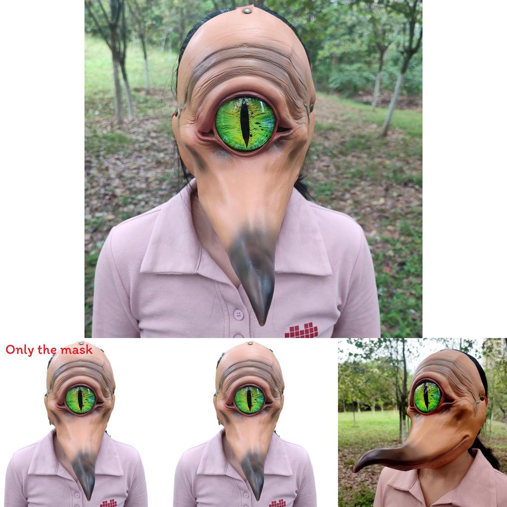 One Eyed Monster With A Long Mouth Monster Latex Mask For Halloween Costume And Diy Party Accessory