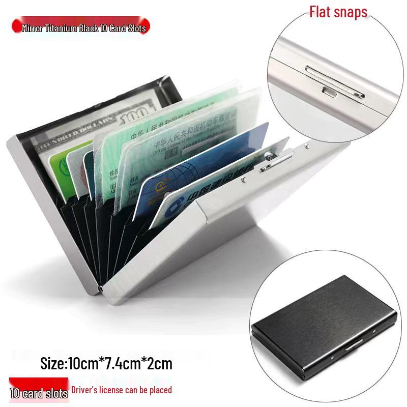Portable Anti-Theft RFID Blocking Stainless Steel Card Holder for Men & Women
