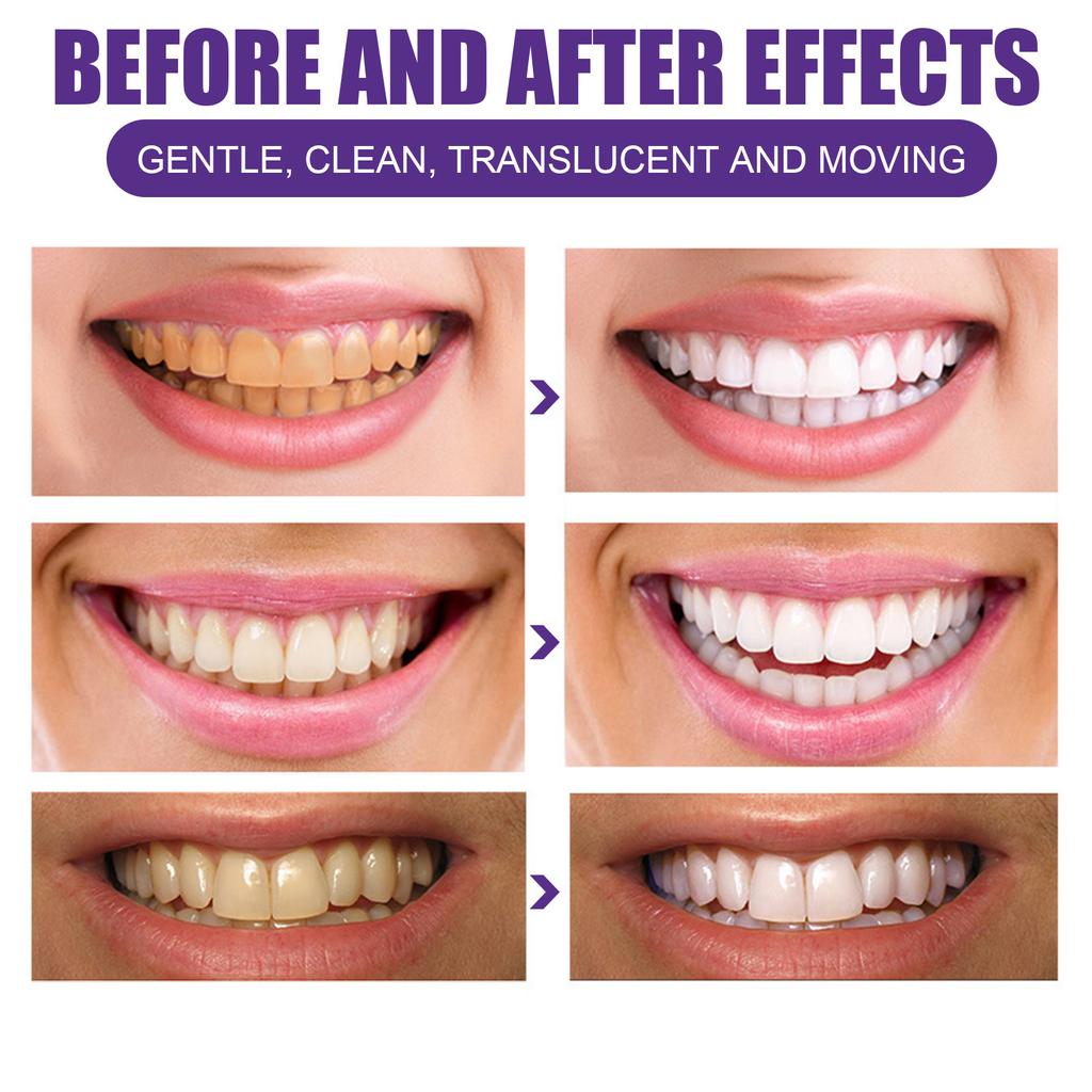 Teeth Whitening Purple Powder Cleaning Oral Hygiene Toothpaste Remove Plaque Stains Fresh Breath Dental Bleaching Care Tools