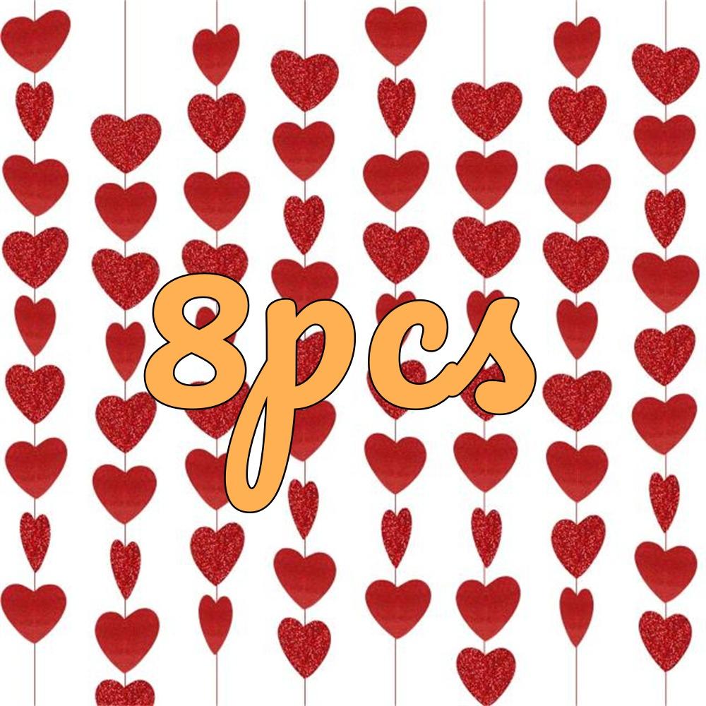 

16 шт. Красная гирлянда в форме сердца, сделай сам, романтическая сцена, декор для Дня святого Валентина, баннера, годовщины, любовного украшения, подарка