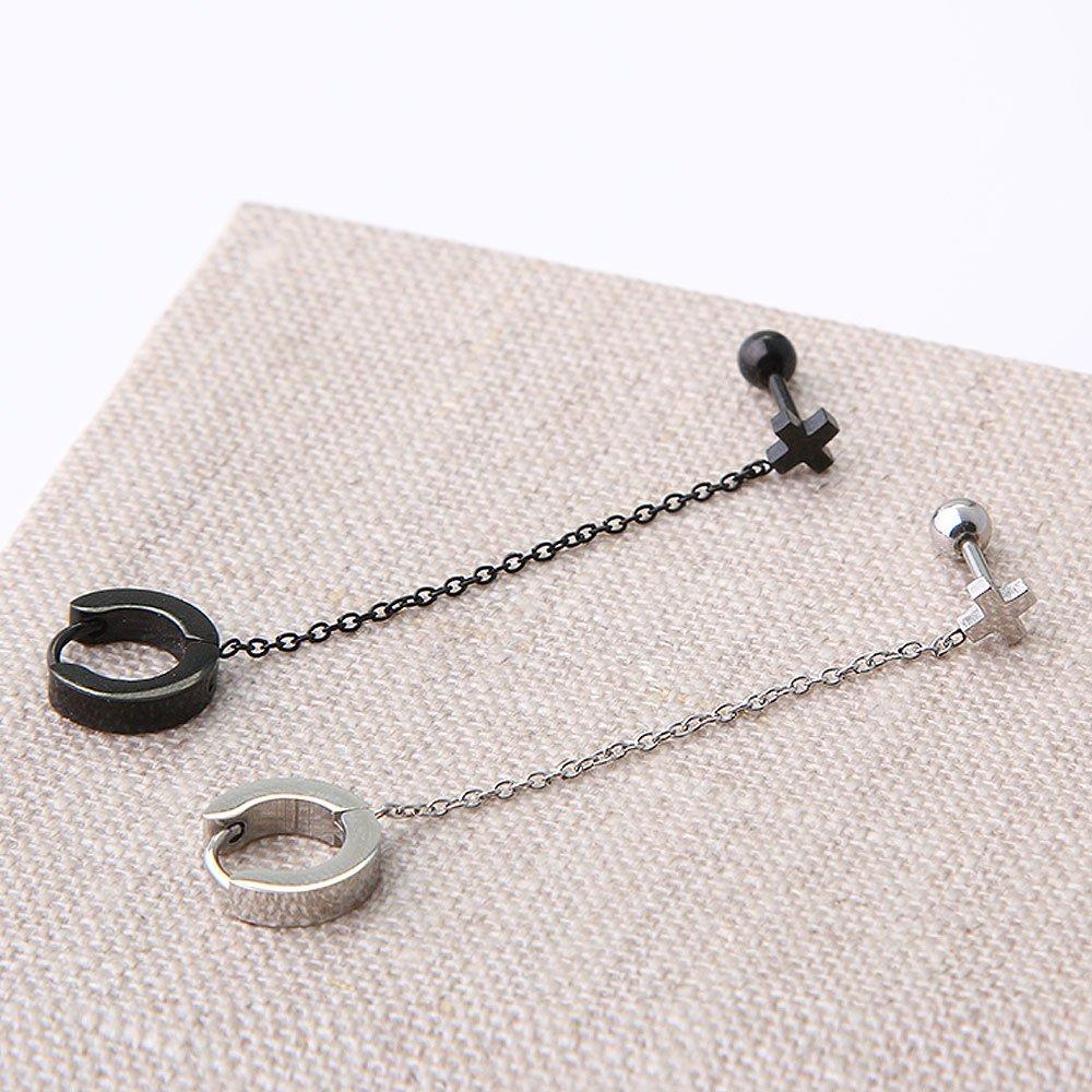 [1+1] Surgical Piercing Round Cross Chain One-Sided Sale