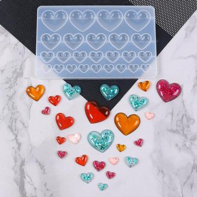 Molde de Silicone Coração de Amor de 3 Tamanhos para Pingente, Carcaça, para Joias de Resina Artesanais DIY e Fabricação de Presentes