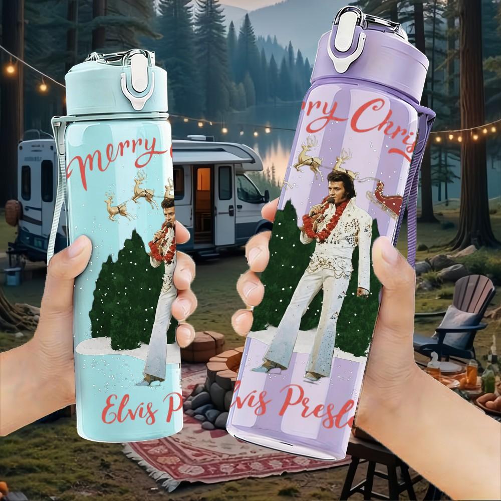 1PC Country Music Character 750ml Sports Water Bottle Leakproof Straw Lid Outdoor Office Home