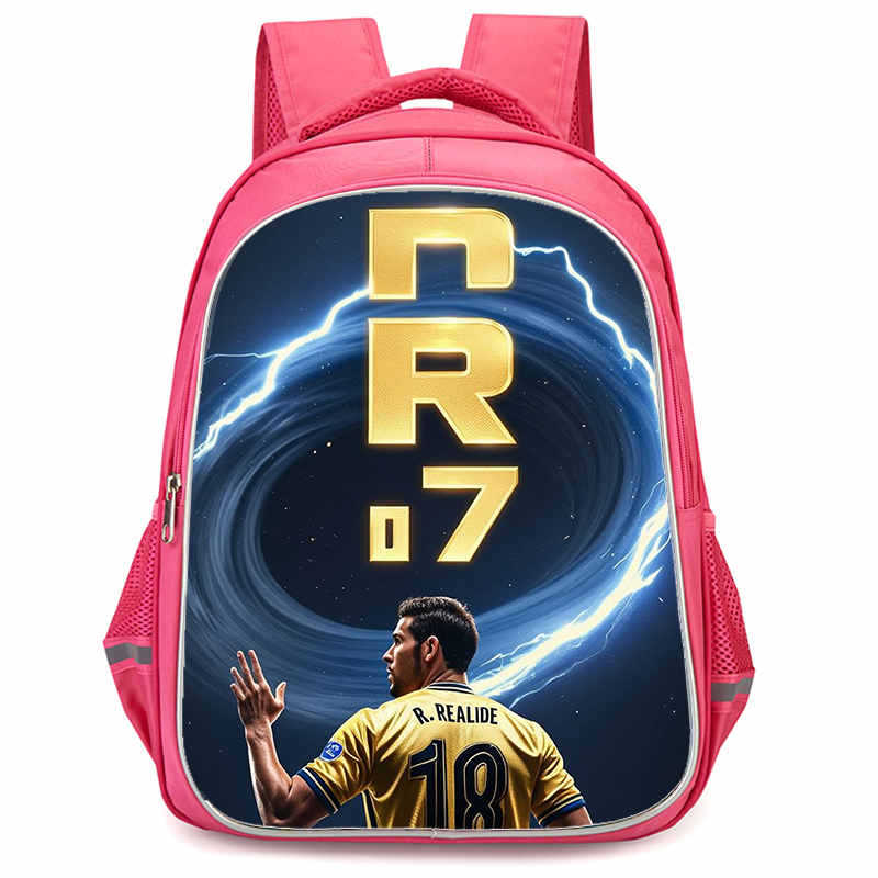 Cr7 Rucksack Hochauflösender Druck Große Kapazität Multifunktion Reißverschluss Oxford Rückenschutz Leichter Rucksack