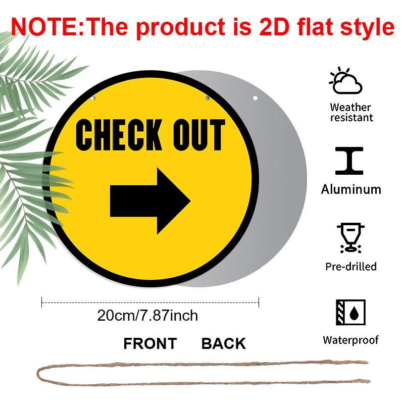 Check Out Arrow Metal Wall Art 7.87x7.87 / 11.81x11.81 Inch Round Aluminum Sign for Shop Cafe Restaurant Business Direction Wall Decor