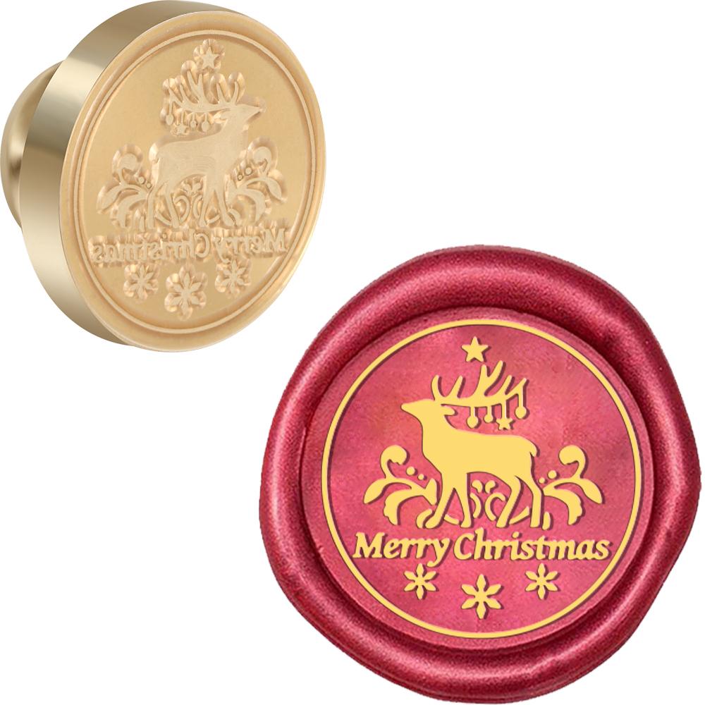 Cute Christmas Wax Seal Stamp Elk Car Christmas Gifts Wax Sealing Stamp Removable Brass Heads Sealing Stamp Invitations Greeting