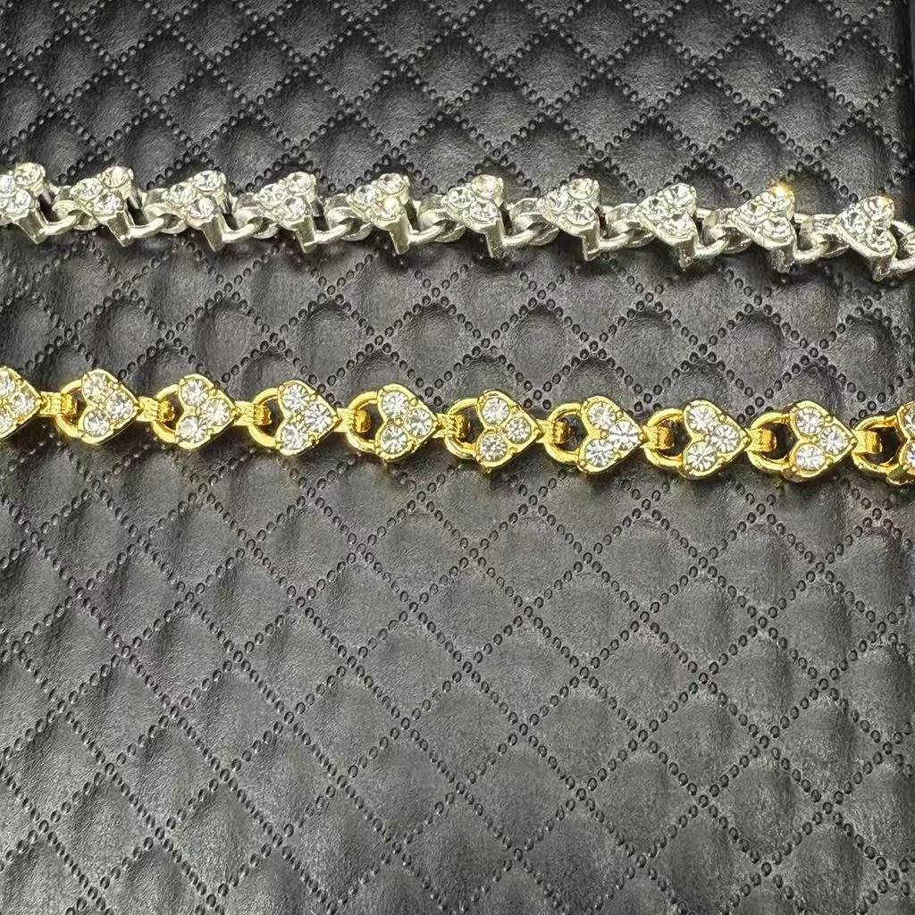 2-piece Ladies' Bracelet Set, Gold and Silver Two-tone Heart-shaped Bracelets, Minimalist Style, Halloween Gift, Birthday Gift