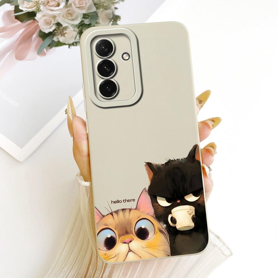 For Samsung Galaxy A56 A36 Cute Cat Flower Cartoon Phone Case For Samsung A36 A56 5G Shockproof Soft Silicone Covers Bumpers