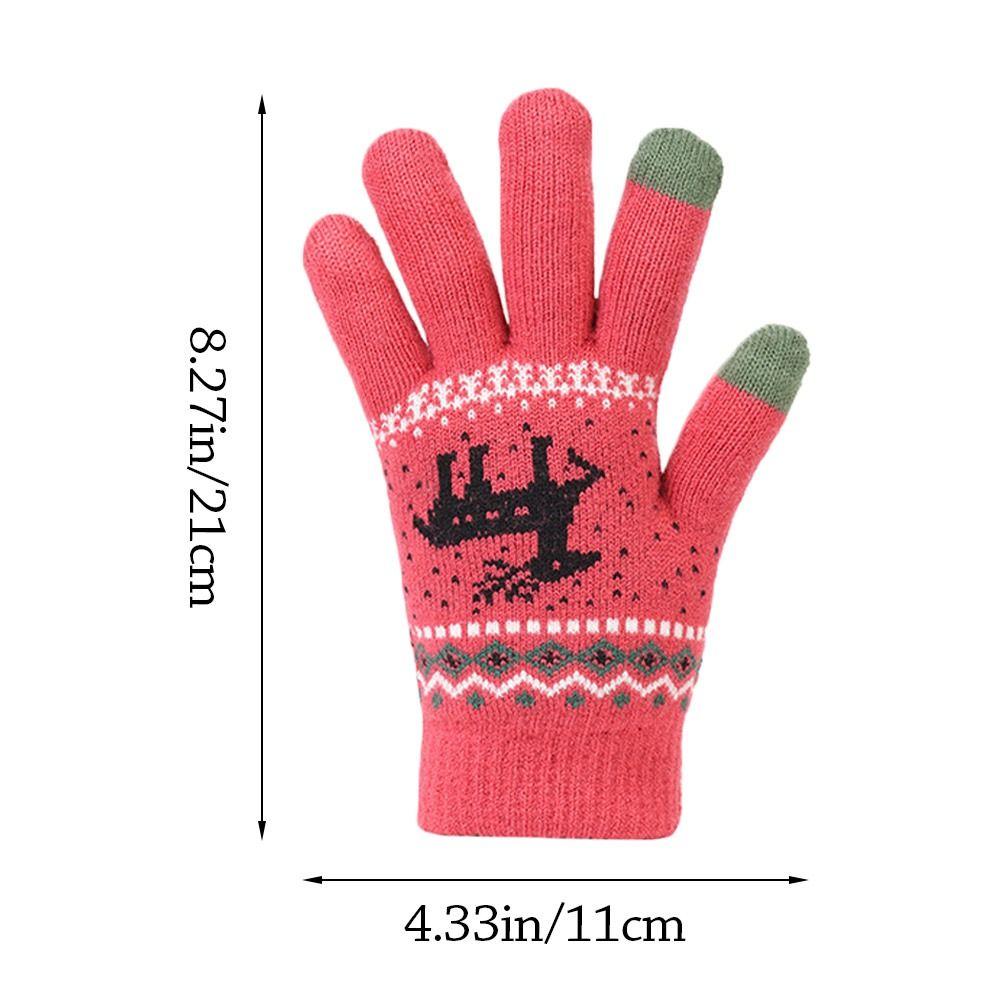 Fleece Lining Winter Gloves Thickened Knitted Gloves Fashion Warm Gloves  Women Men