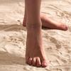Women Summer Round Bead Chain Anklet Simplicity Temperament Holidays Ankle Bracelets for Beach Party Adjustable Length Chain