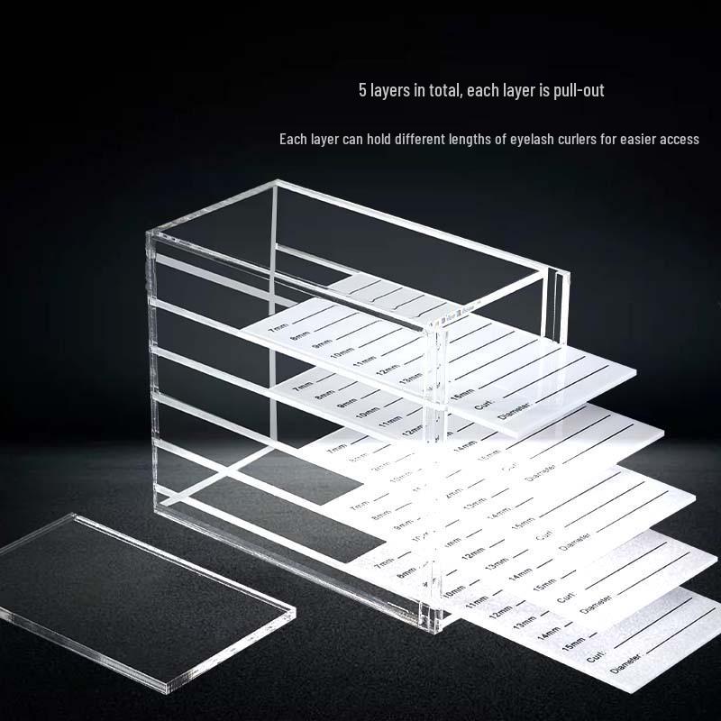 Acrylic Eyelash Storage Box - Five-Layer, High-Transparency Camellia Design