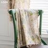 1PC LOZUJOJU Cotton and Linen Printed Beige Tassel Semi Blackout Curtains for Small Windows Balcony Home Decor