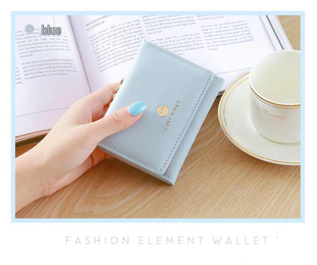 Sweet Wallet: Women's Korean Style Tri-fold Fashion Wallet, Multi-functional Card Holder & Dual-use Coin Purse