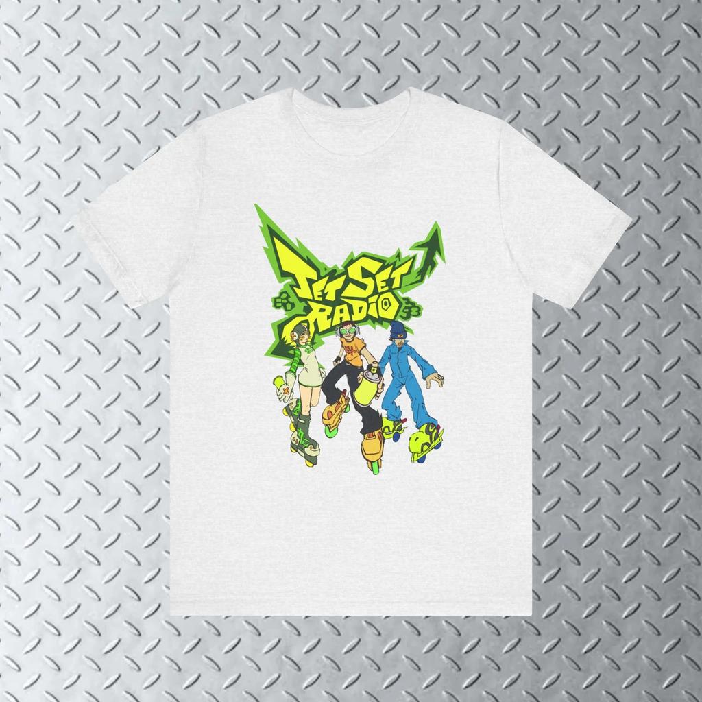Classic Nostalgic Games Jet Set Radio Peripherals Print Tshirt Unisex Women Oversized Wind Tee Crewneck Cotton Casual Harajuku Top