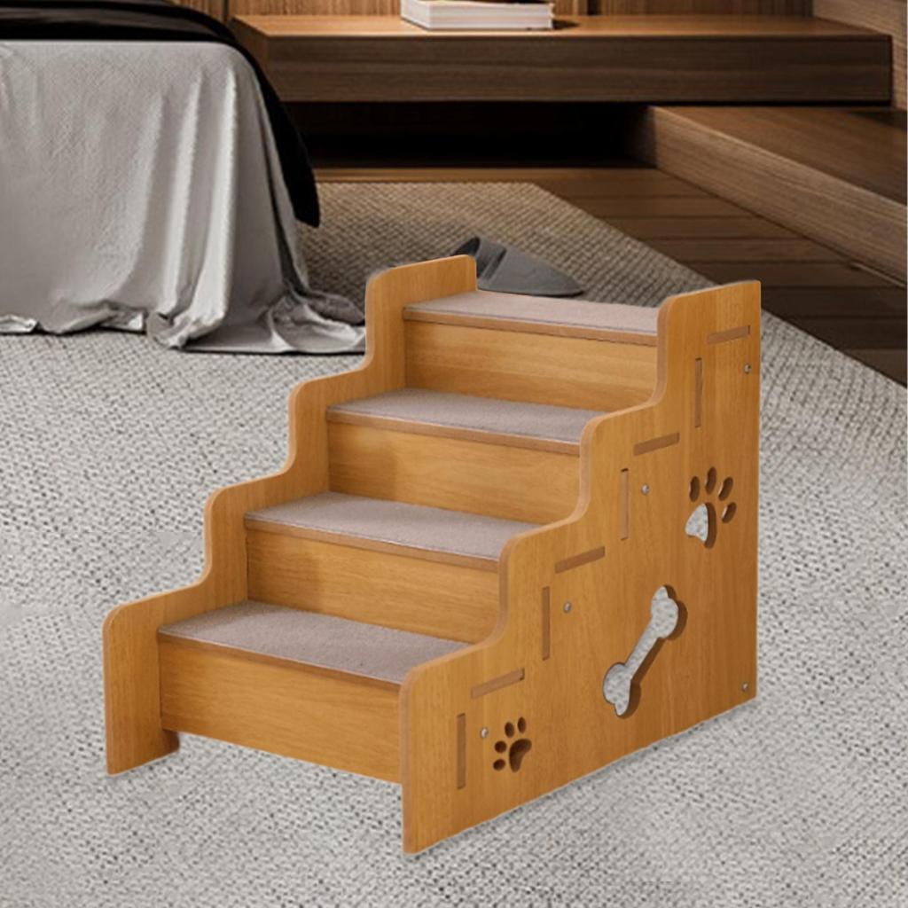 Dogs Ladder Puppy Stair Wooden Pets Puppy Essentials Dogs Accessories for Small Medium Older Cats High Bed Sofa Indoor Car