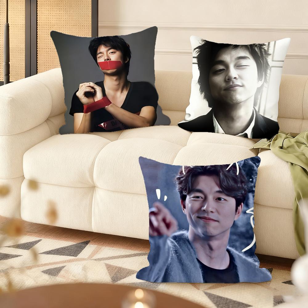 G-Gong Yoo Cushion Cover Soft Short Plush Pillow Cover Smooth Cozy Texture Aesthetic Cushion Case Home Decor