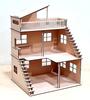 StonKraft Wooden Dollhouse, Dollhouse, Home Decor, Building Toy, Modeling Kit, School Project, Easy Assembly, 3D Puzzle, Beige