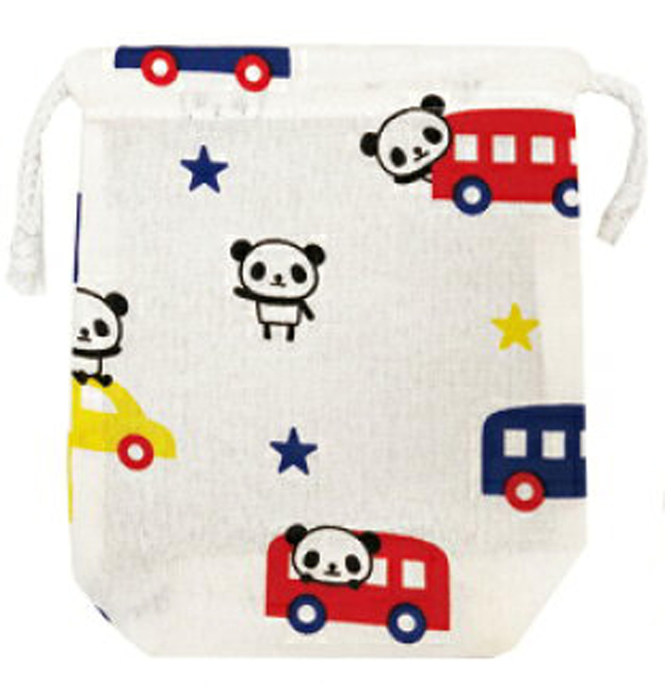 

Милый мини-мешочек на кулиске для детского сада или в качестве стаканчика для зубной щетки или носового платка. С белой пандой и машинкой. Продукт GE0942 школа, детский сад,