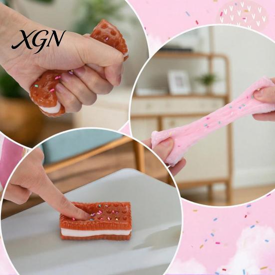 Squeeze Stress Ball Long Biscuit Relief Toy Simulation Strawberry Chocolate Sandwich Decompression Food Sensory Workers Relaxation Gift
