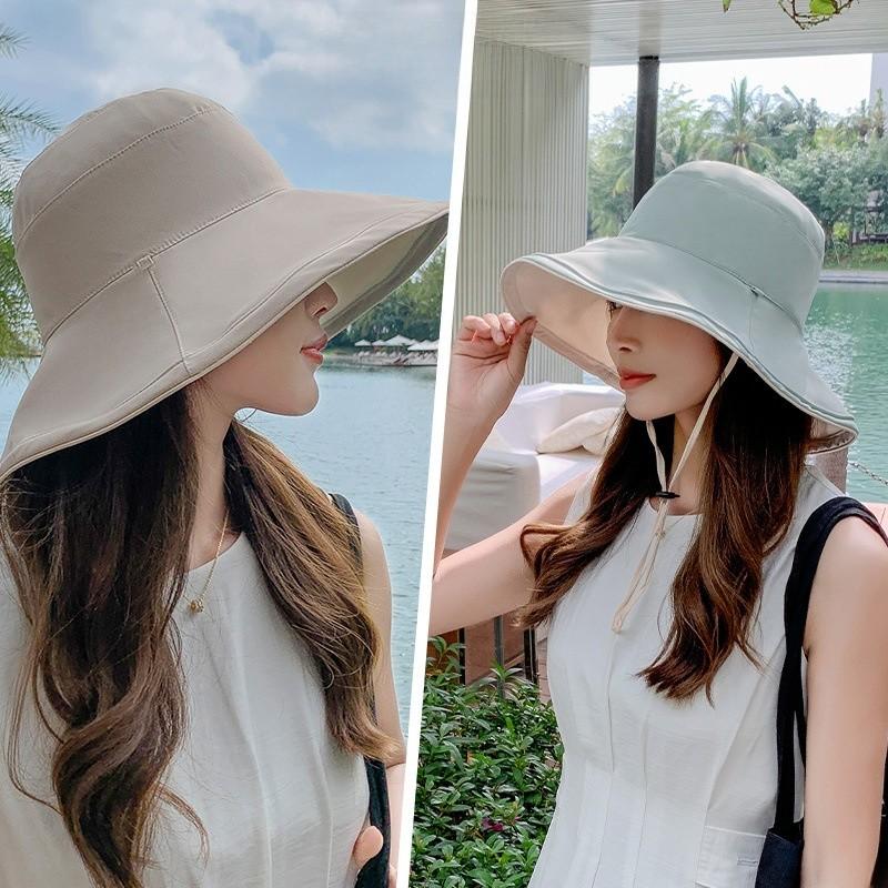 Chapeau Bob pour Femmes Été Pare-soleil Protection UV Large Bord Accessoire de Mode Décontracté
