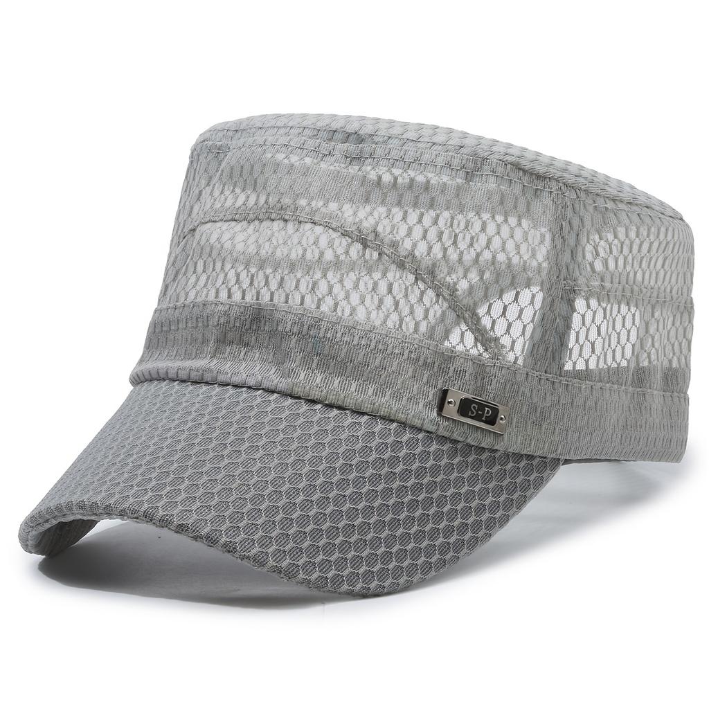 1pc Casquette de Baseball Respirante en Maille pour Homme, Chapeau Décontracté Élégant à Calotte Plate, Chapeau à Large Bord pour la Protection Solaire - Convient pour le Quotidien et les Sports de Plein Air.