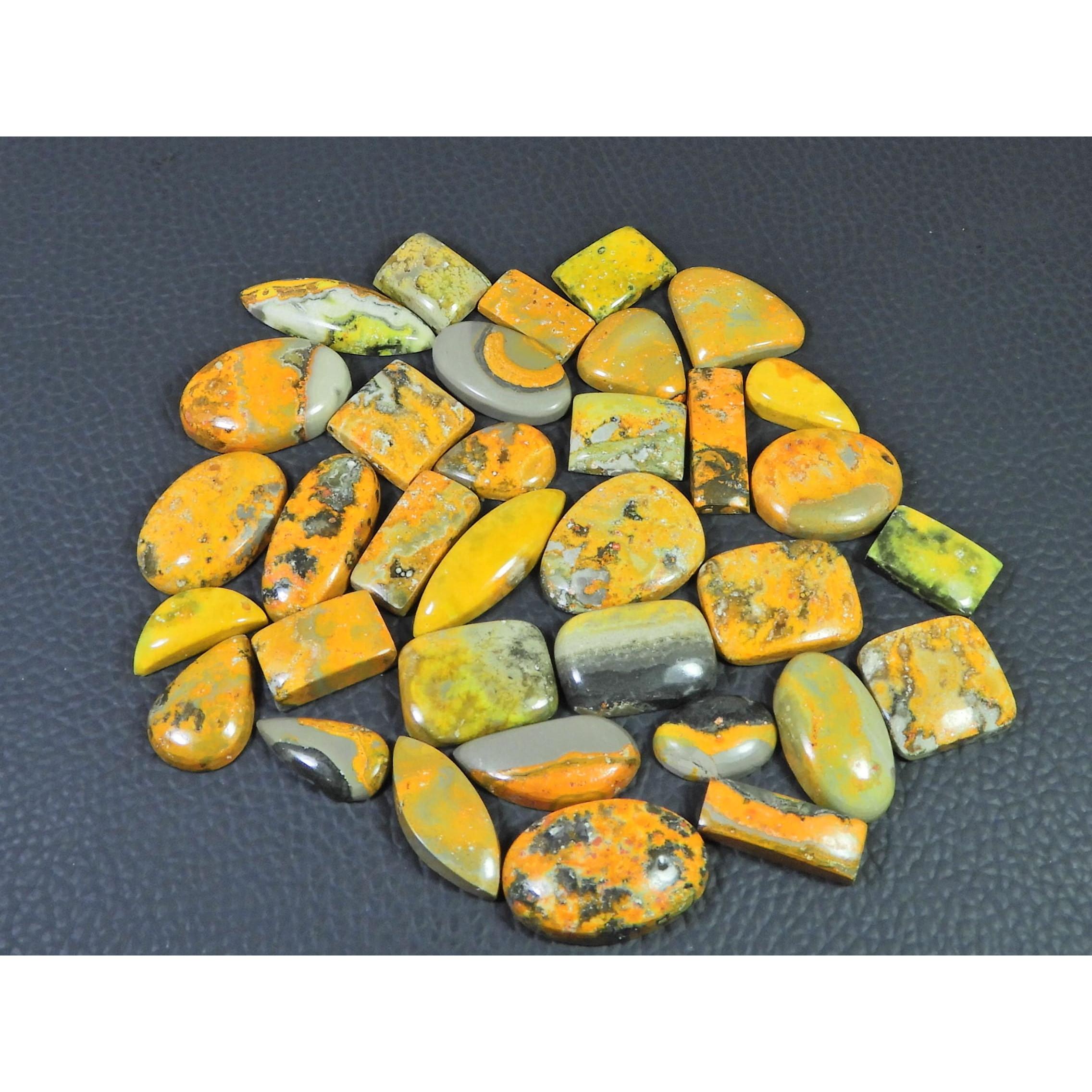258Cts. Natural Bumble Bee Jasper Mix Cabochon Loose Gemstone 34 Pcs Lot C-2254