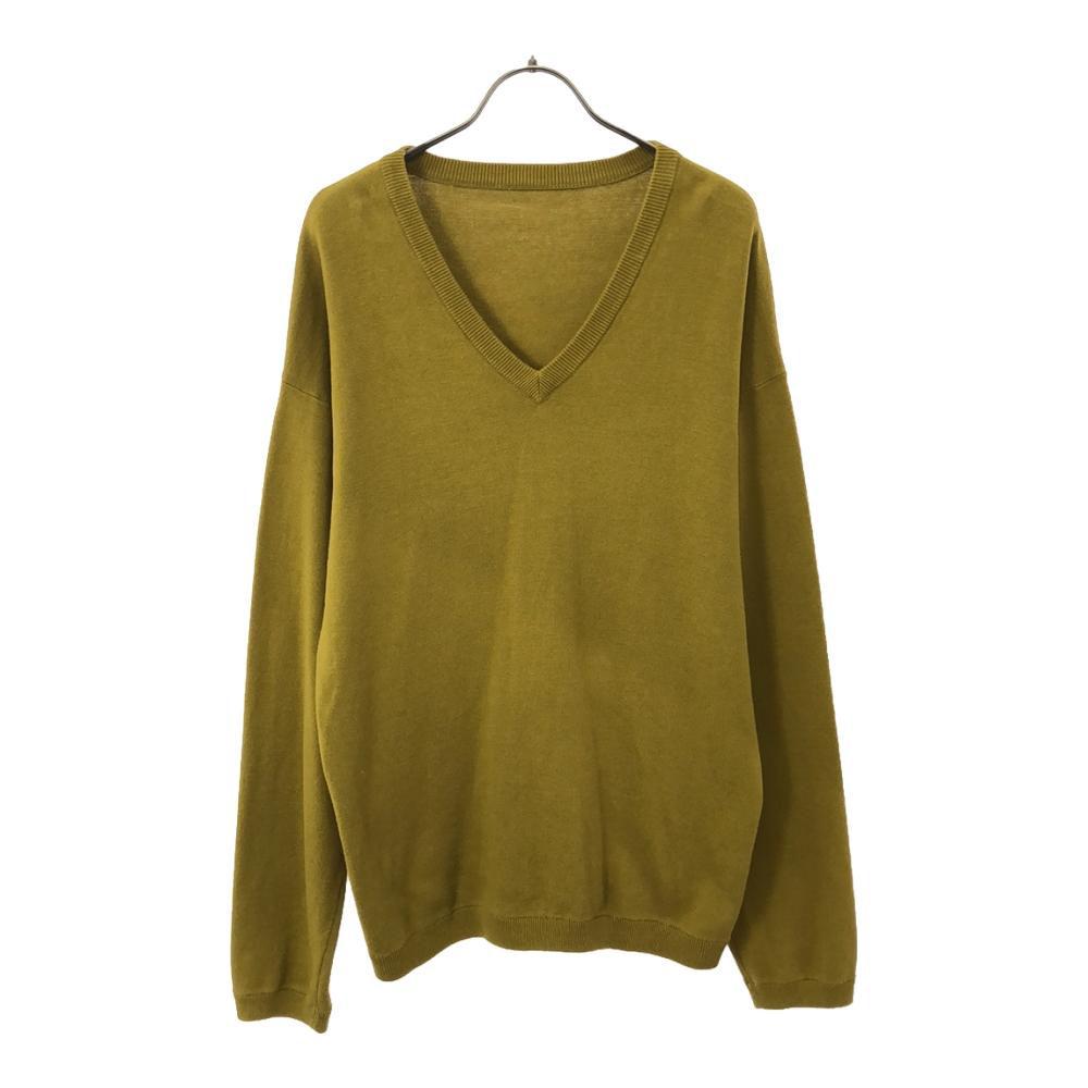 

crepuscule Long sleeve V-neck cotton knit sweater 1 yellow Men s Used