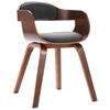 Day and Night - Day and Night Dining Chair Curved Wood and Dark Gray Fabric