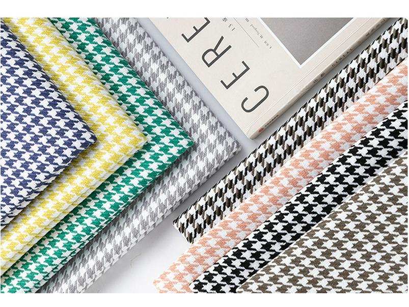 Houndstooth Polyester Linen-like Thick Sofa, Car Seat Cover & Pillowcase Fabric