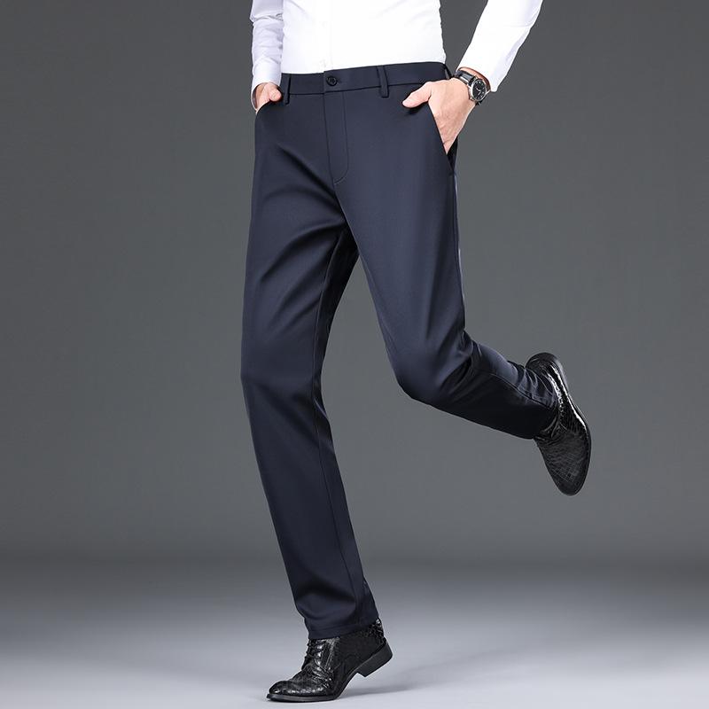 2024 Spring And Autumn New High End Business Casual Pants Men'S Elastic Straight Tube Loose Western Pants Long Pants