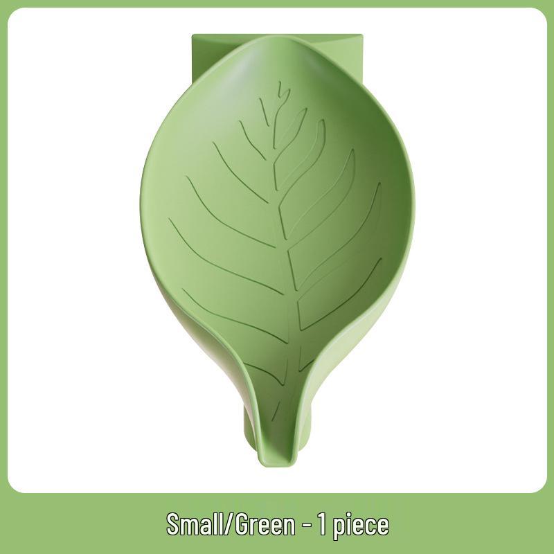 Leaf-shaped Wall-mounted Rotatable Soap Dish with Adjustable Drainage