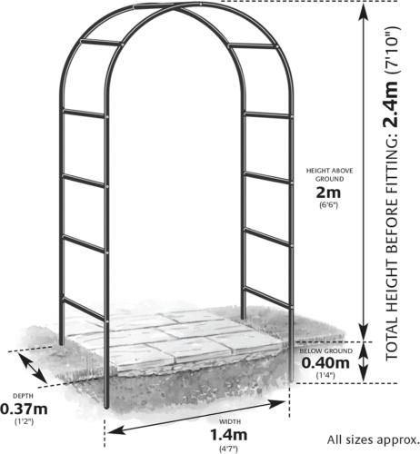 Florence Garden Arch Trellis 7.9 ft Metal Climbing Plant Arch