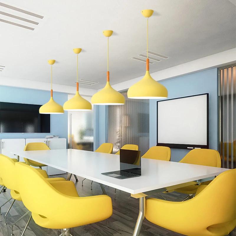 Multicolour Lustre Lamps Pendant Lights Restaurant Wood Hanging Lighting Light Fixtures Modern E27 LED Loft Hanglamp