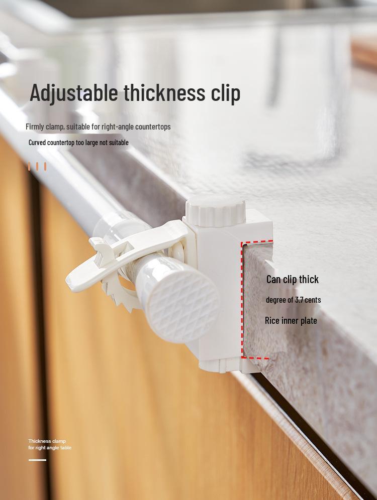 No-Drill Adjustable Curtain Rod and Towel Holder Clips