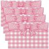 1PC Princess Bow Placemats for Dining Patio Table Kitchen,Pink White Geometry Grids Heat Resistant Dining Table Place Mat
