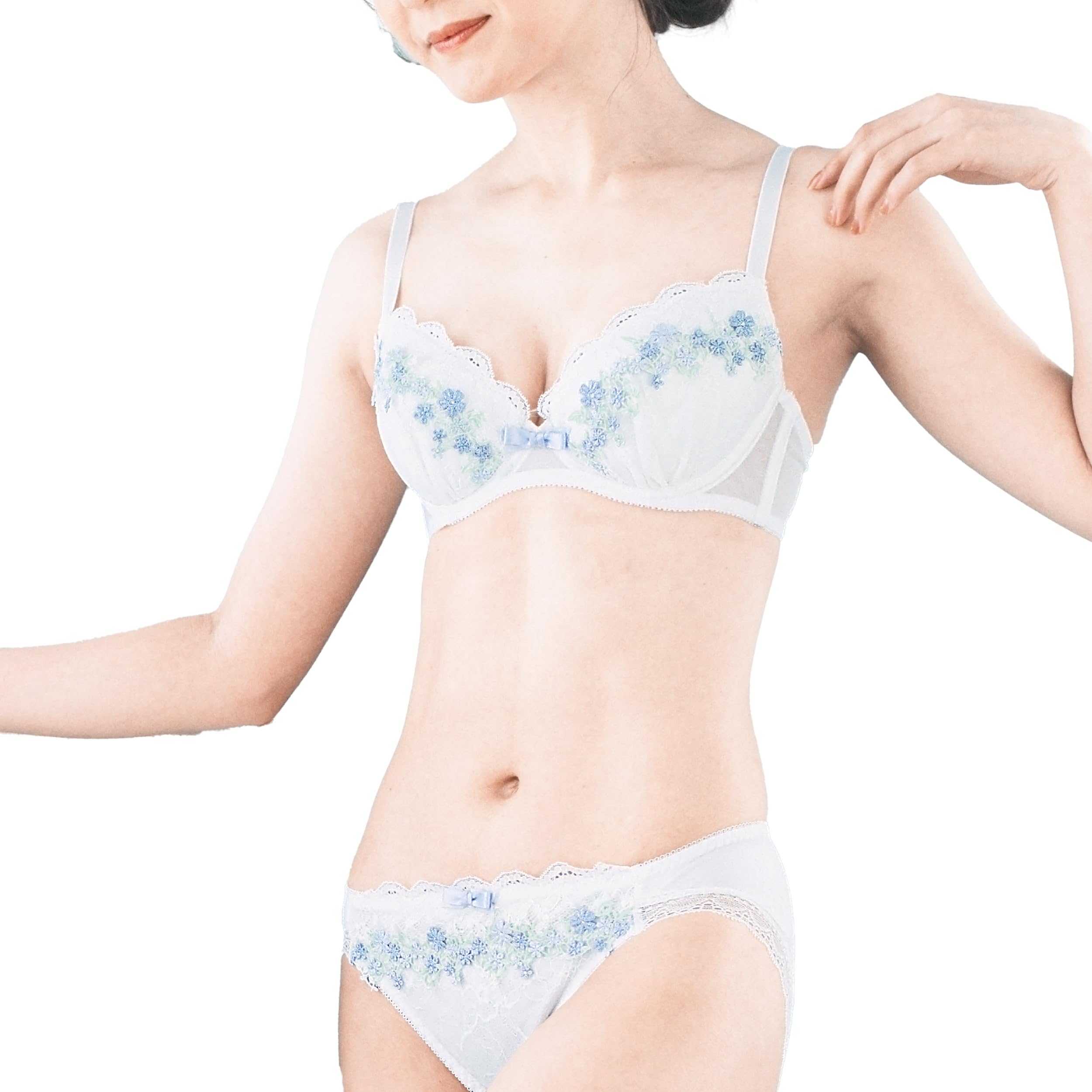 

Бюстгальтер и шорты Бюстгальтер Комплект бюстгальтера для верха и низа Подмышка Цветочная корона Пара Бюстгальтер Белый C70 [Flande Lingerie] Комплект, Нижнее белье, Женский комплект, Женский, Комплект,