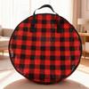 Stackable Plaid Christmas Wreath Storage Bag Waterproof Large Capacity Wreath Storage Container with Zipper and Handles