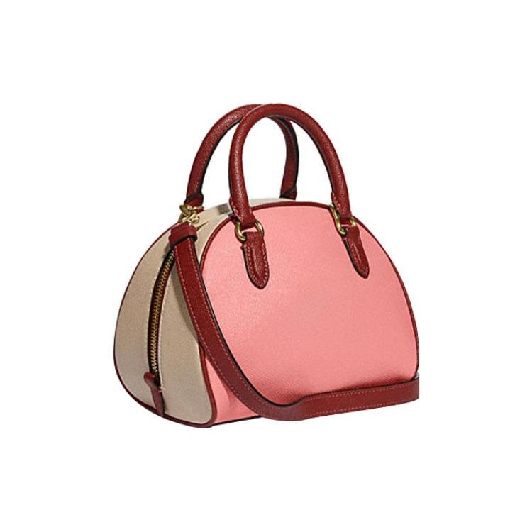 New COACH Sydney Split Cow Leather Shoulder Bag, Crossbody Bag, Handbag Regular Women's Mixed Candy Pink CC784-IMS5K