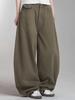 Lupeu Studded Back Pocket Cotton Balloon Long Pants Brown
