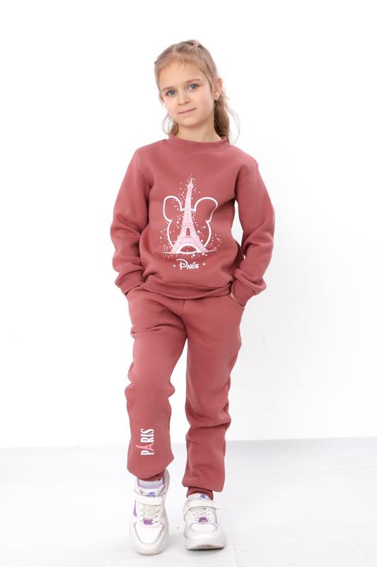 Set – Meisjes Paris Print Warm Sweatshirt & Broek, Comfortabele Pasvorm, Winter 6063-025-33-5-1 HC