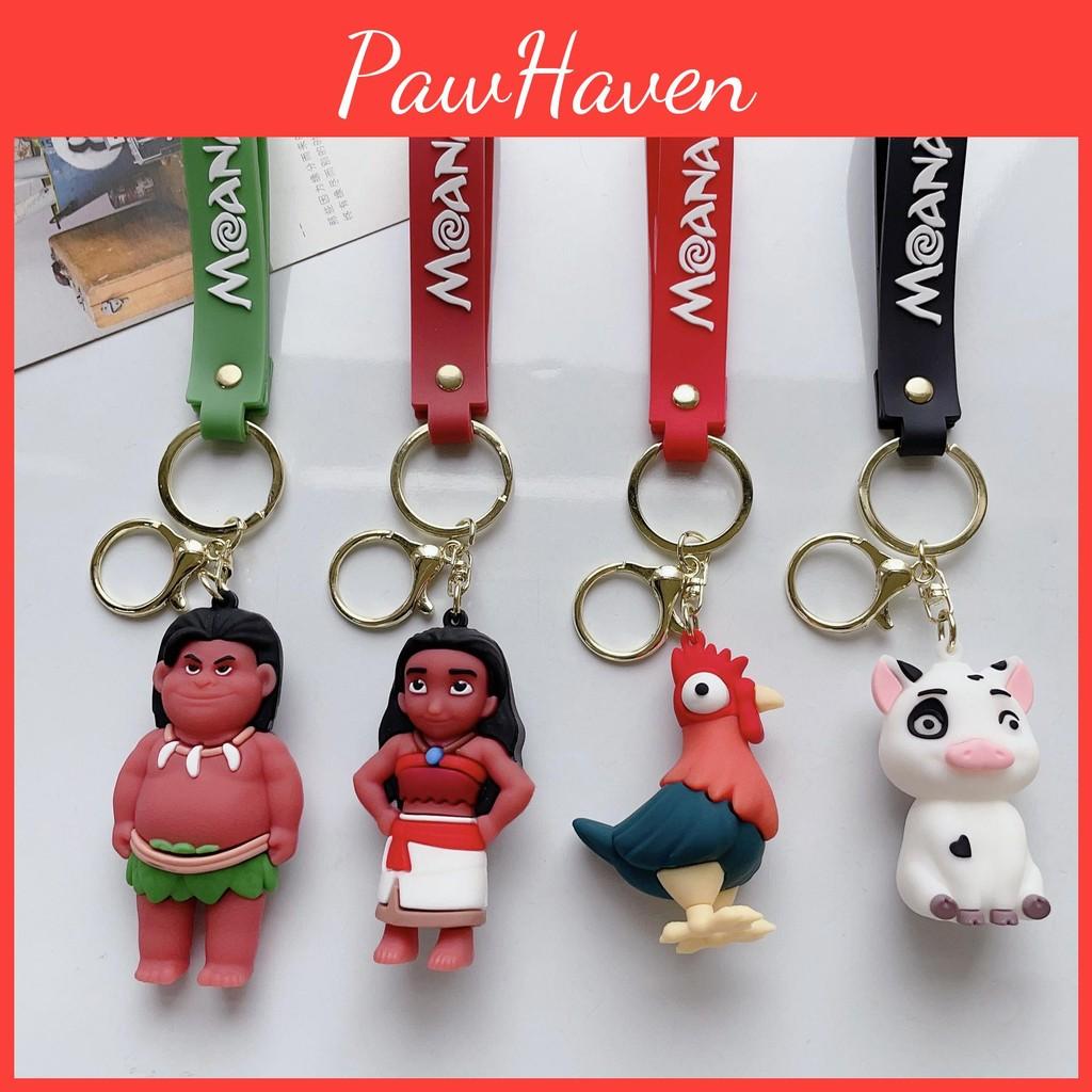 Moana Pua Maui Hei Hei Keychain Cartoon Pendant Toy Bag Decoration Gift Kids