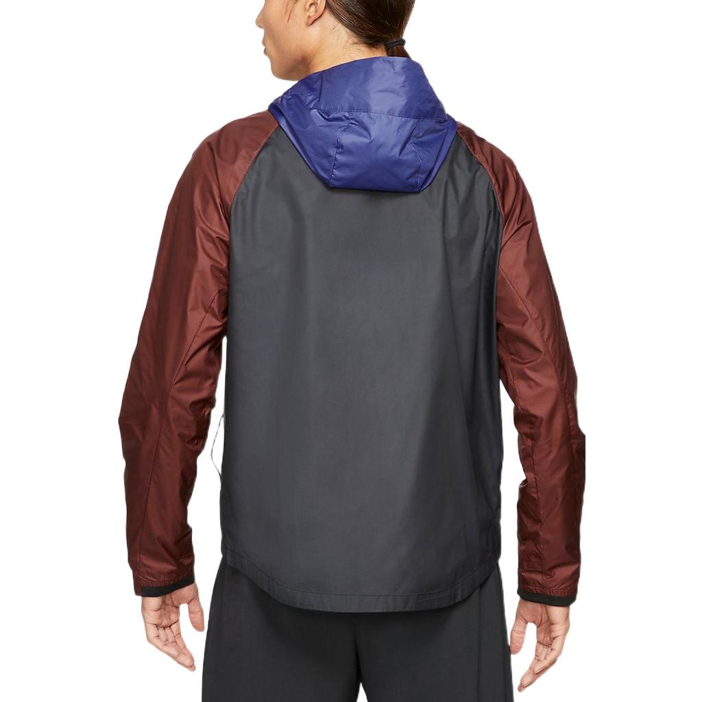 Nike Reflective Logo Color-Block Zip-Up Hooded Jacket Men Outerwear Purple Black CZ9055-510