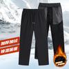 Autumn and winter men's new thermal velvet pants blue waterproof casual pants straight casual versatile boys long pants