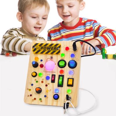 Διακόπτης Φωτός LED Busy Board Νήπιο Φωτιζόμενος Διακόπτης Έλεγχος Ξύλινη Πλακέτα Λεπτές Κινητικές Δεξιότητες Παιδιά Εκπαιδευτική Δραστηριότητα Μάθησης Παιχνίδι Πλακέτα Παιχνιδιού
